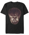 FIFTH SUN UNIVERSAL MONSTERS MEN'S ANGRY WOLFMAN BIG FACE SHORT SLEEVE T-SHIRT