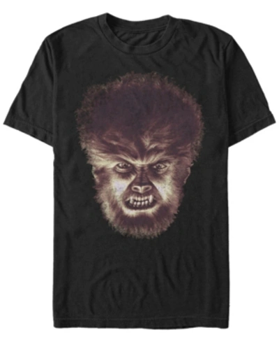 Fifth Sun Universal Monsters Men's Angry Wolfman Big Face Short Sleeve T-shirt In Black