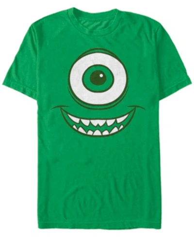 Fifth Sun Disney Pixar Men's Monsters Inc. Mike Wazowski Big Face Costume Short Sleeve T-shirt In Kelly