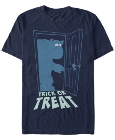 Fifth Sun Disney Pixar Men's Monsters Inc. Halloween Sully Trick Or Treat Short Sleeve T-shirt In Navy