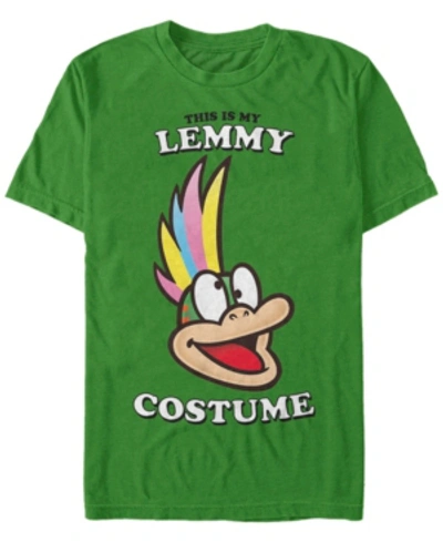 Fifth Sun Nintendo Men's Super Mario Lemmy Halloween Costume Short Sleeve T-shirt In Green