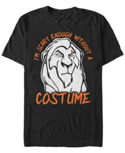 Fifth Sun Disney Men's Lion King Scar Is Scary Enough Costume Short Sleeve T-shirt In Black