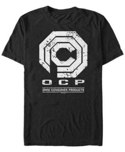 Fifth Sun Robocop Men's Ocp Omn Consumer Products Distressed Logo Short Sleeve T-shirt In Black