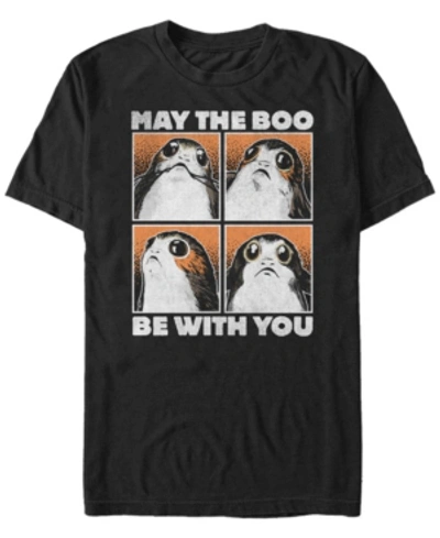 Fifth Sun Star Wars Men's Porg May The Boo Be With You Short Sleeve T-shirt In Black