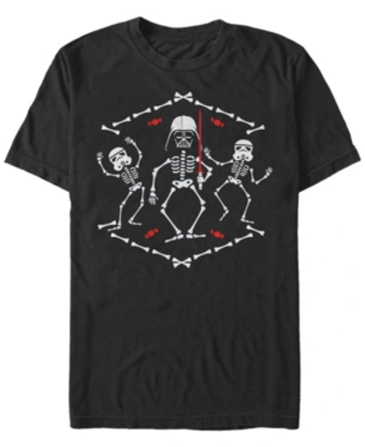 Fifth Sun Star Wars Men's Darth Vader Halloween Skeletons Short Sleeve T-shirt In Black