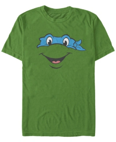 Fifth Sun Nickelodeon Teenage Mutant Ninja Turtles Leonardo Big Face Short Sleeve T-shirt In Kelly