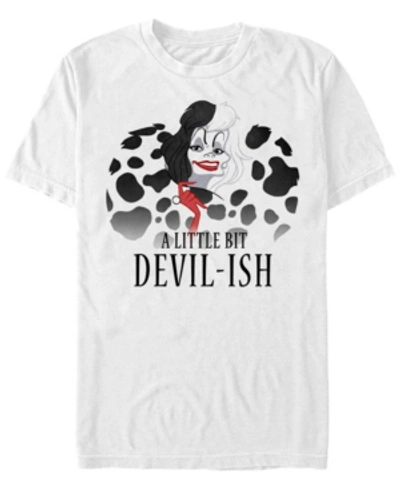 Fifth Sun Disney 101 Dalmatians Men's Devilish Cruella Devil Short Sleeve T-shirt In White