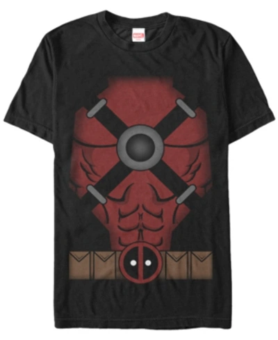 Fifth Sun Marvel Men's Deadpool Suit Costume Short Sleeve T-shirt In Black
