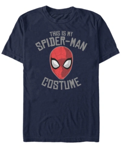 Fifth Sun Marvel Men's Spider-man Halloween Costume Short Sleeve T-shirt In Navy