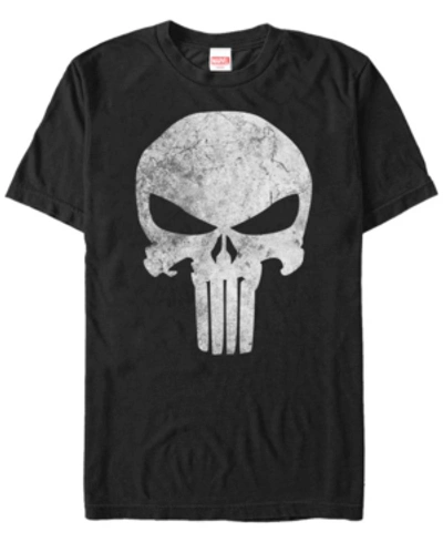 Fifth Sun Marvel Men's Punisher Distressed Skull Logo Costume Short Sleeve T-shirt In Black