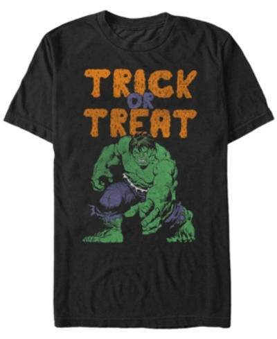 Fifth Sun Marvel Men's Hulk Trick Or Treat Halloween Short Sleeve T-shirt In Black