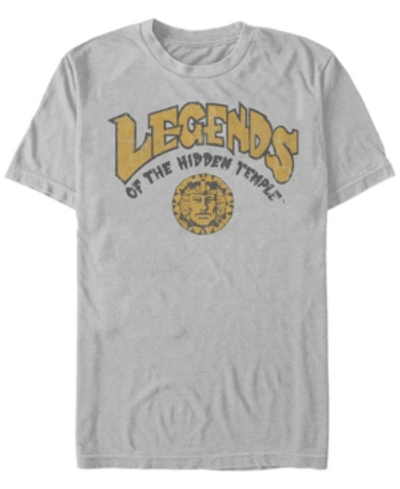 Fifth Sun Nickelodeon Men's Legends Of The Hidden Temple Retro Logo Short Sleeve T-shirt In Silver