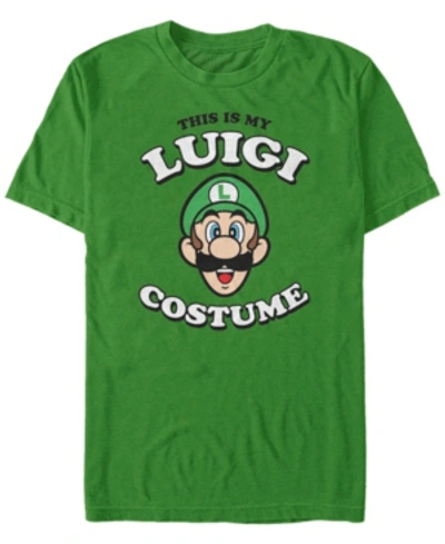 Fifth Sun Nintendo Men's Super Mario Luigi Halloween Costume Short Sleeve T-shirt In Kelly