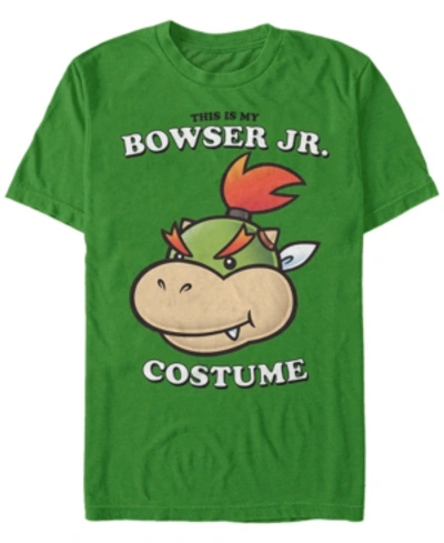 Fifth Sun Nintendo Men's Super Mario Bowser Jr. Halloween Costume Short Sleeve T-shirt In Kelly