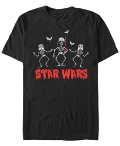 Fifth Sun Star Wars Men's Darth Vader Storm Trooper Skeletons Short Sleeve T-shirt In Black