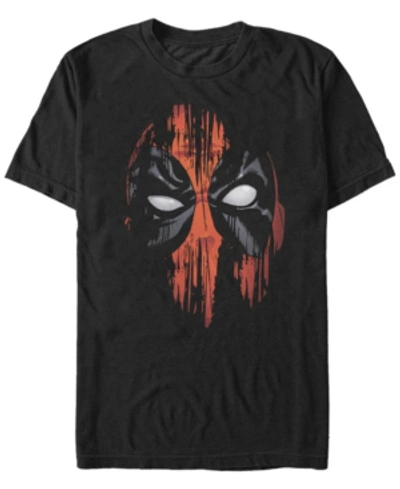 Fifth Sun Marvel Men's Deadpool Painted Big Face Short Sleeve T-shirt In Black