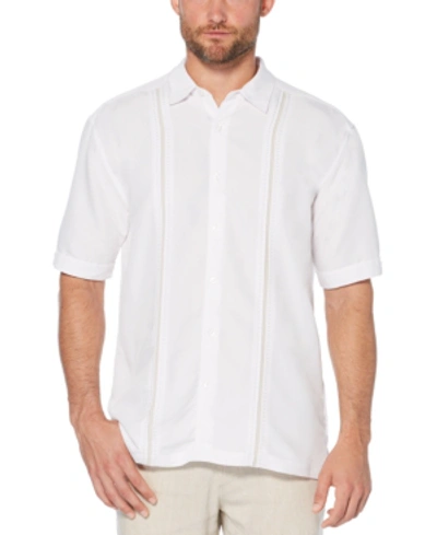 Cubavera Men's Big & Tall Stripe Short Sleeve Shirt In White