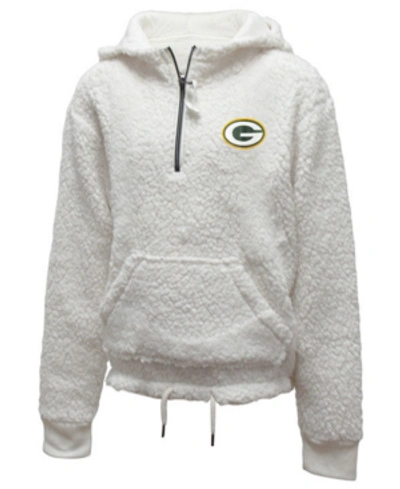 5th & Ocean Kids' Big Girls Green Bay Packers Sherpa Pullover In Ivory