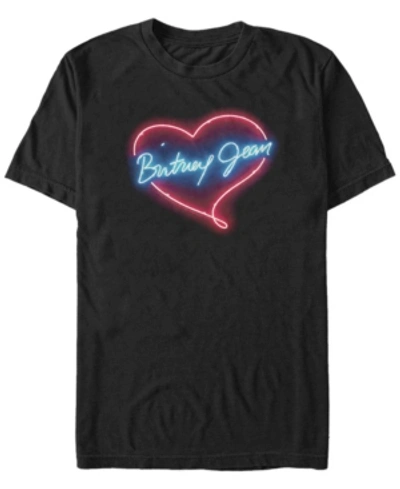 Fifth Sun Britney Spears Men's Neon Britney Jean Logo Short Sleeve T-shirt In Black