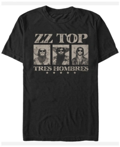 Fifth Sun Zz Top Men's Tres Hombres Most Wanted Portraits Short Sleeve T-shirt In Black