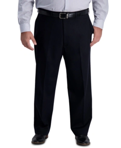 Haggar Men's Big & Tall Iron Free Premium Khaki Classic-fit Flat Front Pant In Dk Navy