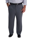 Haggar Men's Big & Tall Iron Free Premium Khaki Classic-fit Flat Front Pant In Char. Htr