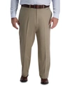 HAGGAR MEN'S BIG & TALL IRON FREE PREMIUM KHAKI CLASSIC-FIT FLAT FRONT PANT