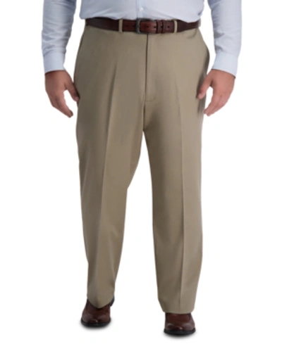 Haggar Men's Big & Tall Iron Free Premium Khaki Classic-fit Flat Front Pant In Med Khaki