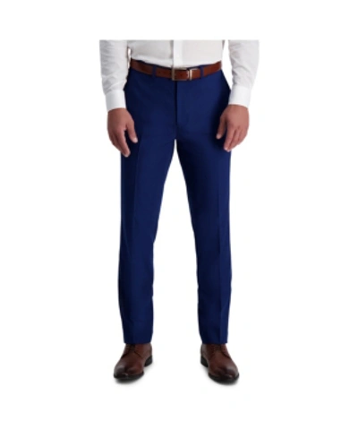Louis Raphael Stretch Solid Skinny Fit Flat Front Suit Separate Pant In Blue