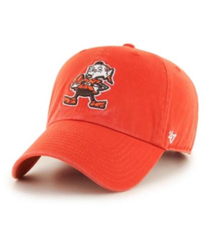 47 Brand Cleveland Browns Clean Up Strapback Cap In Orange