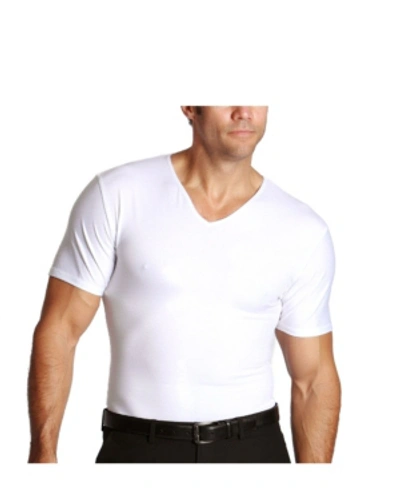 Instaslim Men's Big & Tall Insta Slim Compression Short Sleeve V-neck T-shirt In White