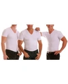 INSTASLIM INSTA SLIM MEN'S 3 PACK COMPRESSION SHORT SLEEVE V-NECK T-SHIRTS