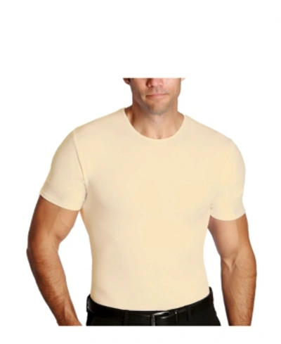 Instaslim Men's Big & Tall Insta Slim Compression Short Sleeve Crew-neck T-shirt In Tan