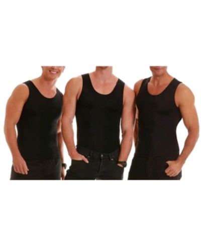 Instaslim Insta Slim Men's 3 Pack Compression Muscle Tank T-shirts In Black