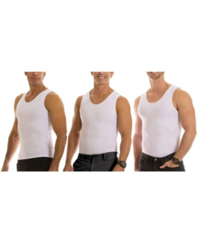 Instaslim Insta Slim Men's 3 Pack Compression Muscle Tank T-shirts In White