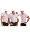INSTASLIM MEN'S BIG & TALL INSTA SLIM 3 PACK COMPRESSION SHORT SLEEVE V-NECK T-SHIRTS