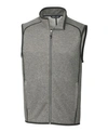 Cutter & Buck Mainsail Sweater-knit Mens Big And Tall Full Zip Vest In Gray