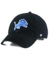 47 Brand Detroit Lions Clean Up Strapback Cap In Black