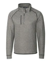 Cutter & Buck Mainsail Sweater-knit Mens Big And Tall Half Zip Pullover Jacket In Gray