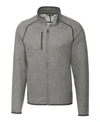 Cutter & Buck Mainsail Sweater-knit Mens Big And Tall Full Zip Jacket In Gray