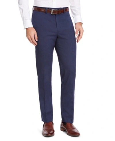 Izod Men's Classic-fit Medium Suit Pants In Medium Blue Solid