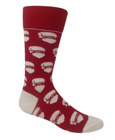 Love Sock Company Organic Cotton Men's Dress Socks - Santa In Red