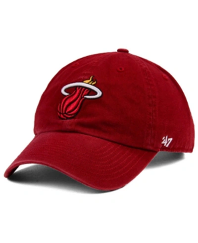 47 Brand Miami Heat Clean Up Strapback Cap In Red