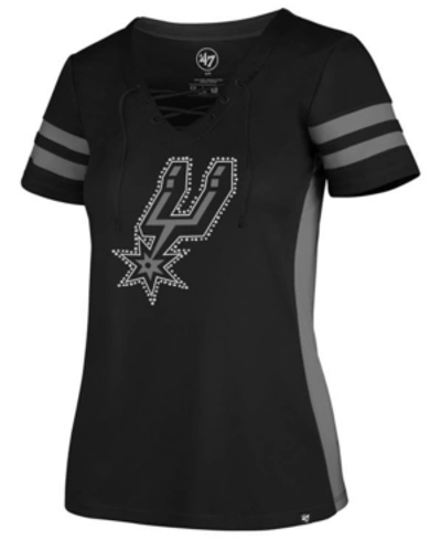 47 Brand Women's San Antonio Spurs Turnover Gem T-shirt In Black
