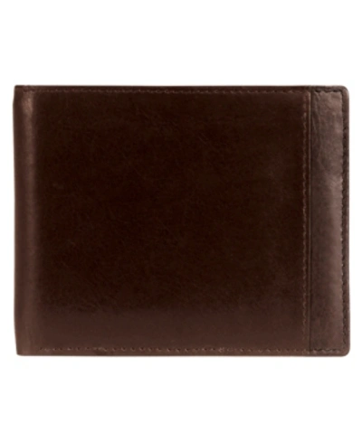 MANCINI CASABLANCA COLLECTION MEN'S RFID SECURE CENTER BILLFOLD WITH REMOVABLE CENTER WING PASSCASE