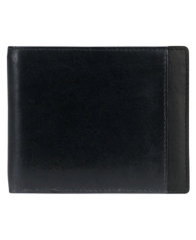 Mancini Casablanca Collection Men's Rfid Secure Center Billfold With Removable Center Wing Passcase In Black