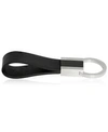 RHONA SUTTON SUTTON STAINLESS STEEL LEATHER KEY RING