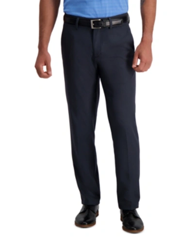 Haggar Men's Cool 18 Pro Straight-fit 4-way Stretch Moisture-wicking Non-iron Dress Pants In Navy