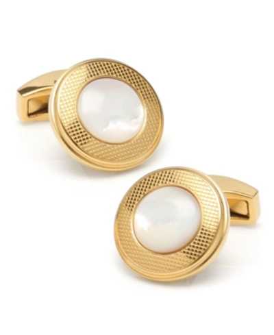 Ox & Bull Trading Co. Ox Bull & Trading Co Round Cufflinks In White