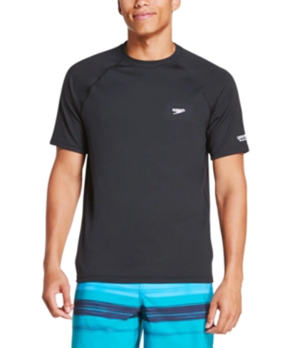 Speedo Men's Quick-dry Upf 50+ Rash Guard In  Black